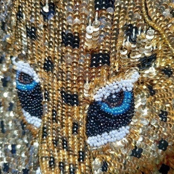 RARE vintage 80s Sequin dress 100% silk - Picture 7 of 11